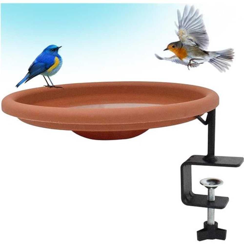 Bird Bath Bowl 12 Inches - Deck Mounted Bird Water Feeder, Large Bird Bath, Bowl
